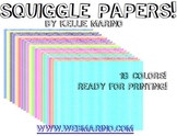 Rainbow Squiggle Papers Clipart Collection
