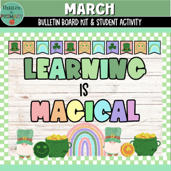 Preview of St. Patrick's March Rainbow Bulletin Board Kit - Student Activity Included 