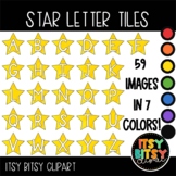 Rainbow Star Letter Tile Moveable Clipart in Seven Rainbow Colors