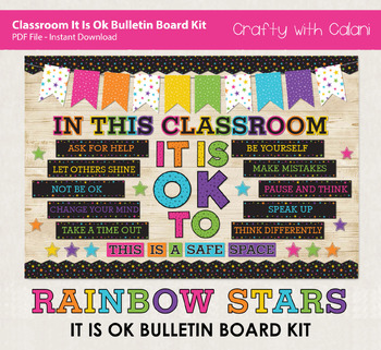 Rainbow Stars It Is Ok To Emotional Development Classroom Bulletin ...