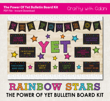 The Power Of Yet Bulletin Board Kit in Rainbow Stars Design | TPT