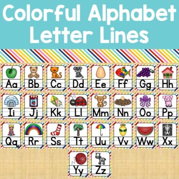 Colorful Alphabet Letter Lines by Kerry Regenstein | TPT