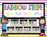 Rainbow Striped Book Genre Posters