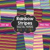 Rainbow Stripes Background Papers in Bubble Gum Colors