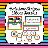 Rainbow Stripes Classroom Decor Bundle