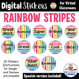 Bilingual Rainbow Stripes Digital Stickers 