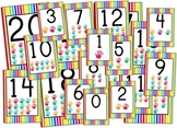 Rainbow Stripes Numbers 0 to 20 Posters