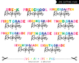 Rainbow Student Rockstar Script Grade Levels SVG Digital C