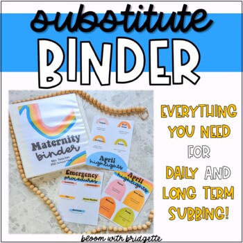 Preview of Rainbow Substitute Binder - Long Term and Short Term Subbing