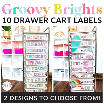 Preview of Varsity Patch Letters 10 Drawer Cart Labels | Days of the Week Labels