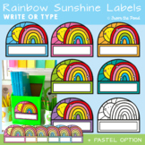 Rainbow Sunshine Classroom Labels or Name Tags - Editable