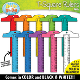 Rainbow T-Square Rulers Clipart {Zip-A-Dee-Doo-Dah Designs}