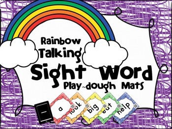 Preview of Rainbow Talking Sight Word - Center Activity - Play-dough Mat Bundle Set