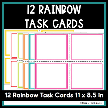 Preview of Rainbow Task Card Templates / Double Rectangle Task Card Templates