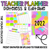 Rainbow Teacher Planner Paper Dateless
