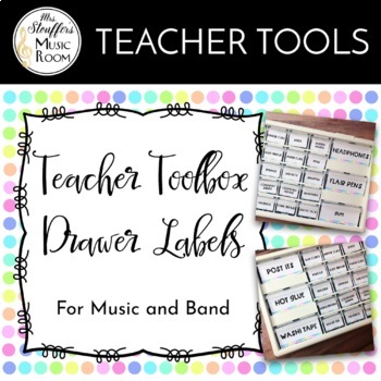Preview of Rainbow Teacher Toolbox Drawer Labels {Editable}