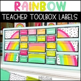 Rainbow Teacher Toolbox Labels -Editable