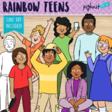 Rainbow Teens Clipart for Older Kids