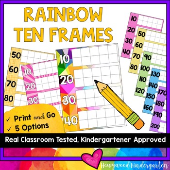 Preview of Rainbow Ten Frames for Calendar Math & Counting Days of School, etc