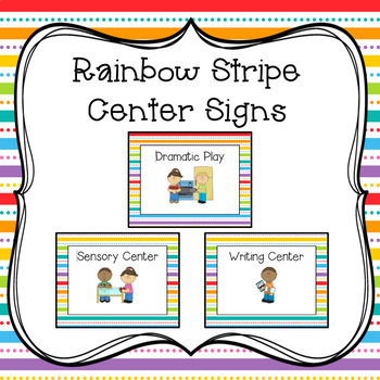 Rainbow Theme Center Signs by Nicole Locker | TPT