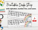 Rainbow Theme Desk Strip with Alphabet, Number Line and Name, PDF