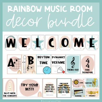 Preview of Rainbow Theme | Music Room Decor