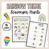 Rainbow Theme Printable Scavenger Hunt Activity Package