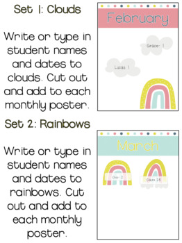 Rainbow Themed Birthday Posters {Included EDITABLE template} | TpT