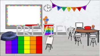 Preview of Rainbow Themed Bitmoji Classrooms - Subjects