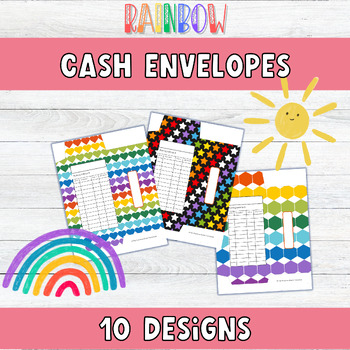 Preview of Rainbow Themed Cash Envelopes Set 1 - 10 Cash Envelopes