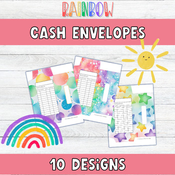 Preview of Rainbow Themed Cash Envelopes Set 2 - 10 Cash Envelopes