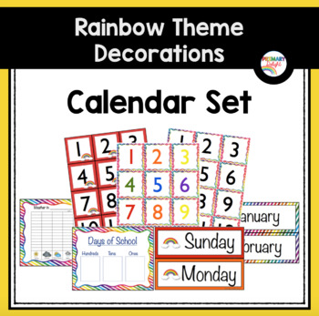 Bright and Simple Rainbow Calendar Numbers - Kinder Craze