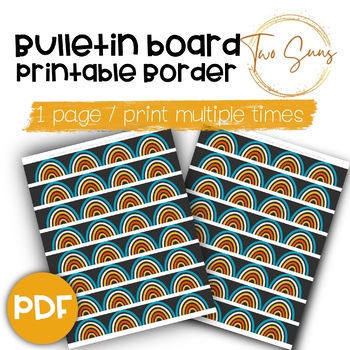 Preview of Rainbow Themed Mini Bulletin Board Border, Printable Border, PDF Format