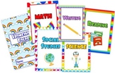 Rainbow Themed Student Binder Covers