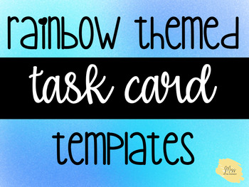 Preview of Rainbow Themed Task Card Templates