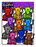 Rainbow Tigers {Creative Clips Digital Clipart}