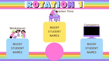 Preview of Rainbow Timed Math Rotation PowerPoint - Teaching tool