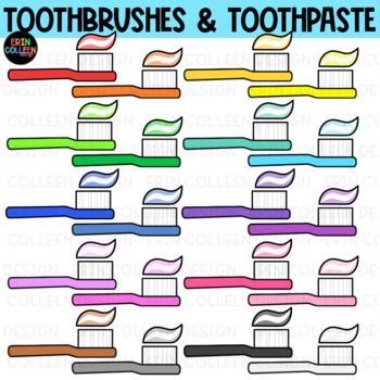 toothpaste on toothbrush clipart