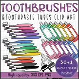 Rainbow Toothbrushes and Toothpaste Tubes Dental Health Cl