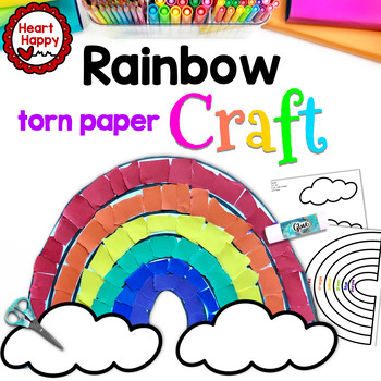 Preview of Rainbow Torn Paper Craft | Spring Craft | Summer Craft | St. Patrick's Day Craft