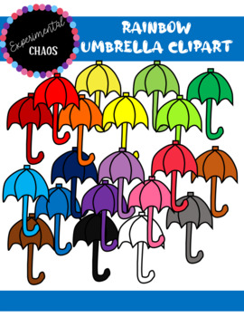 Rainbow Umbrella Clipart by Experimental Chaos | TPT