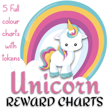 rainbow unicorn reward charts positive reinforcement strategy tpt