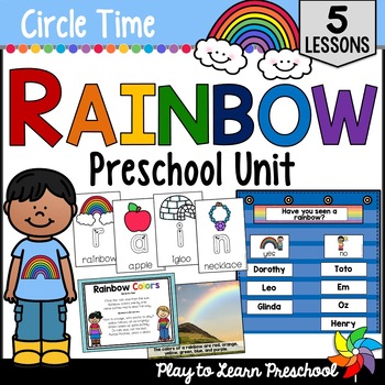 Preview of Rainbow Activities Lesson Plans Theme Unit for Preschool Pre-K