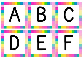 Rainbow Uppercase Alphabet Flashcards by Canvas Techy Tech | TPT