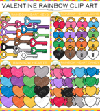 Rainbow Valentine Clip Art Bundle