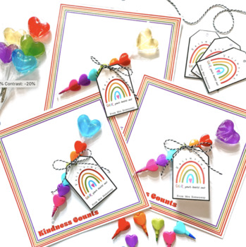 Boho Rainbow Valentine's Day Gift Bag Tags by Magic in Room 103
