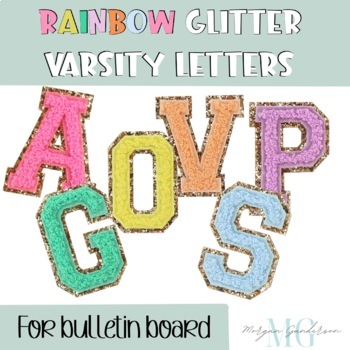 Preview of Rainbow Varsity Letters Alphabet