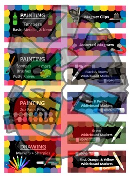 Preview of Rainbow Visual Art Supply Labels