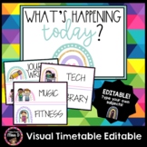 Rainbow Visual Timetable/Schedule Cards EDITABLE