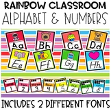 Rainbow Wall Alphabet and Numbers | Alphabet Posters | Num